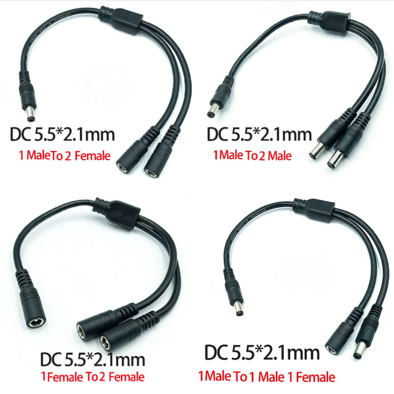 Led El Wire - Conector DC 5.5mm*2.1mm 1 para 2,