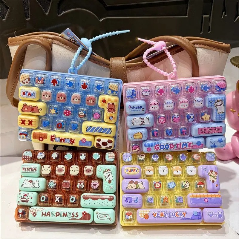 Cosplay Fire Prop - Chaveiro de Teclado com Keycaps Coloridas