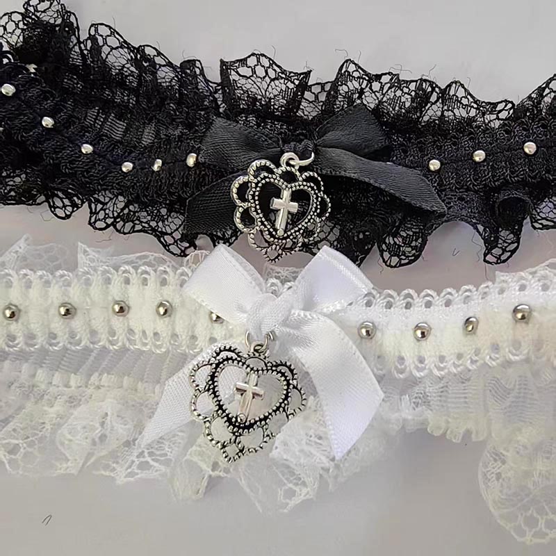 Magnetic Clasp Cosplay - Colar Gótico Preto de Renda com