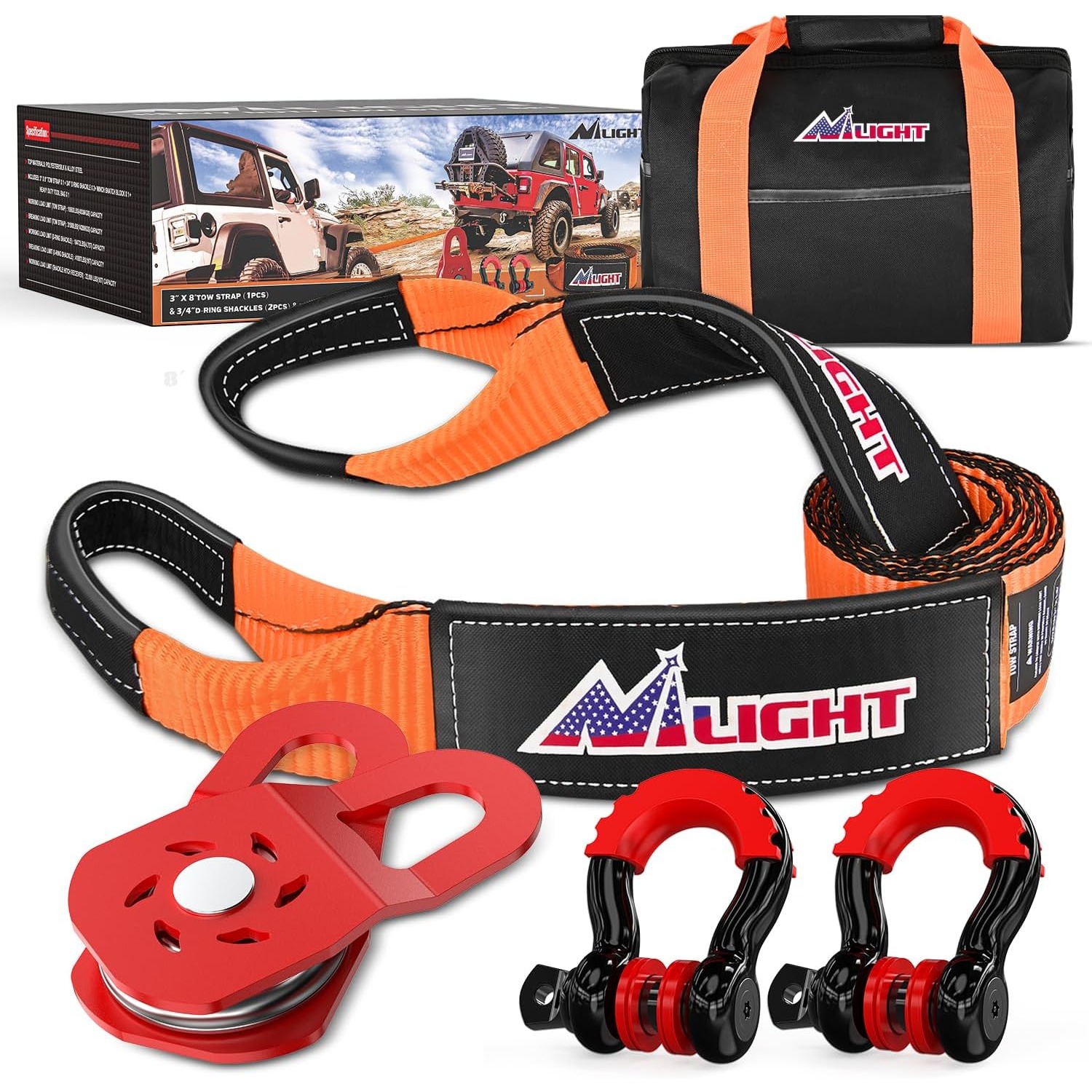 D Ring Strap - Kit de Recuperação Offroad Nilight: Cinta