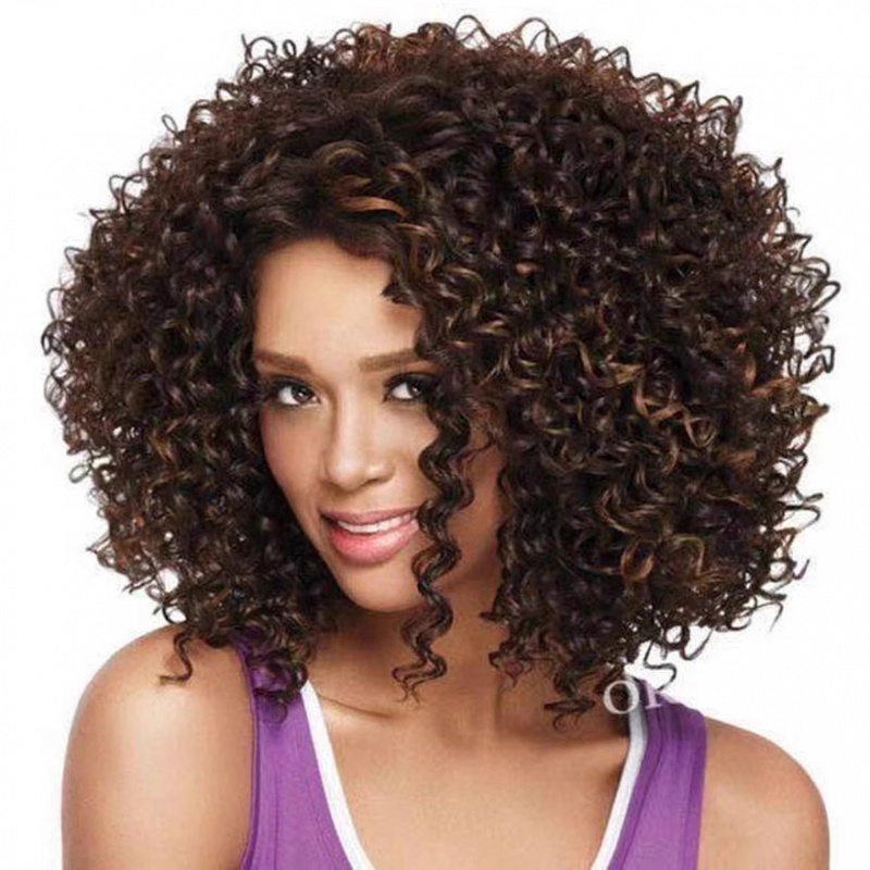 Perucas curtas cacheadas europ - Wig Fiber Net avaliação e preço