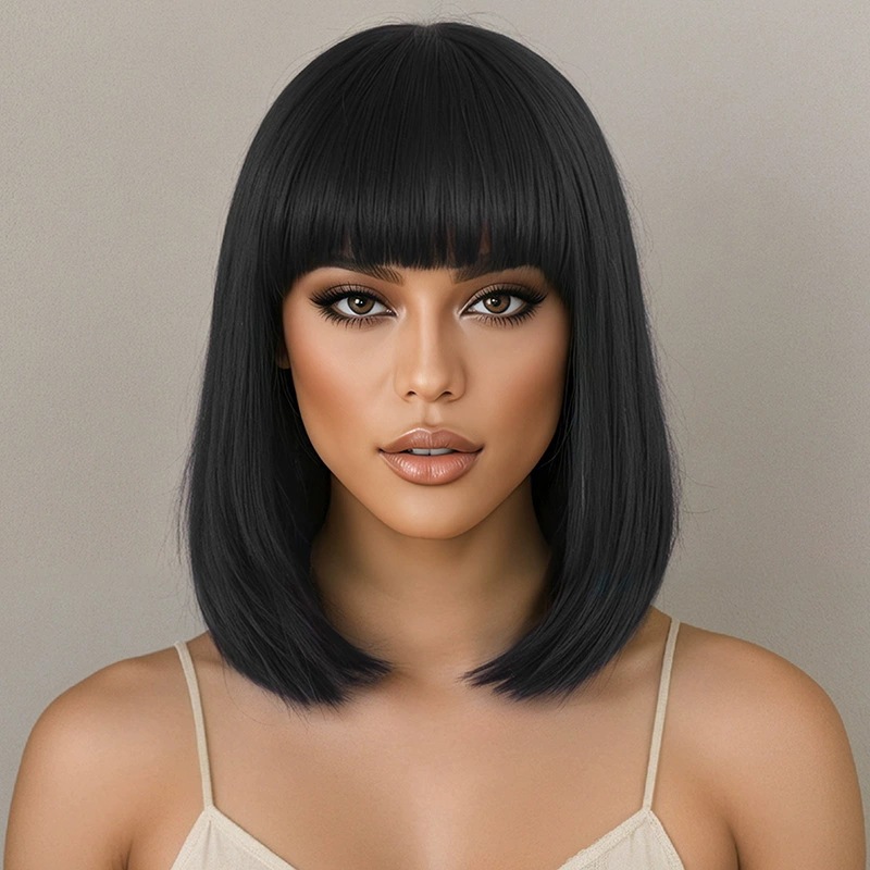 Peruca feminina curta e elegan - Wig Fiber Net avaliação e preço