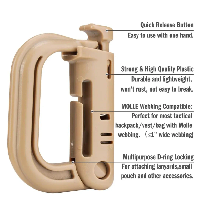 5 Peças Mosquetão Tático de Pl - D Ring Strap avaliação e preço