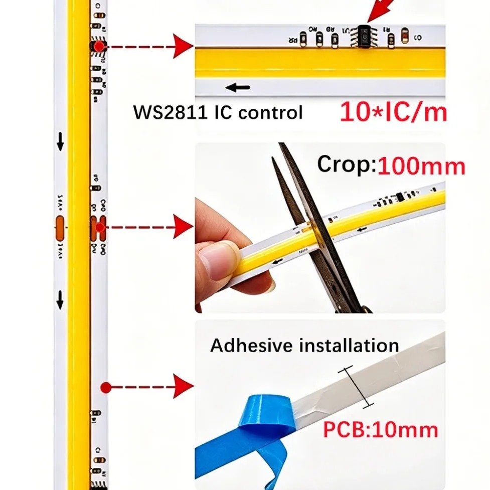 Fita de LED COB WS2811 IC DC24 - Led El Wire avaliação e preço