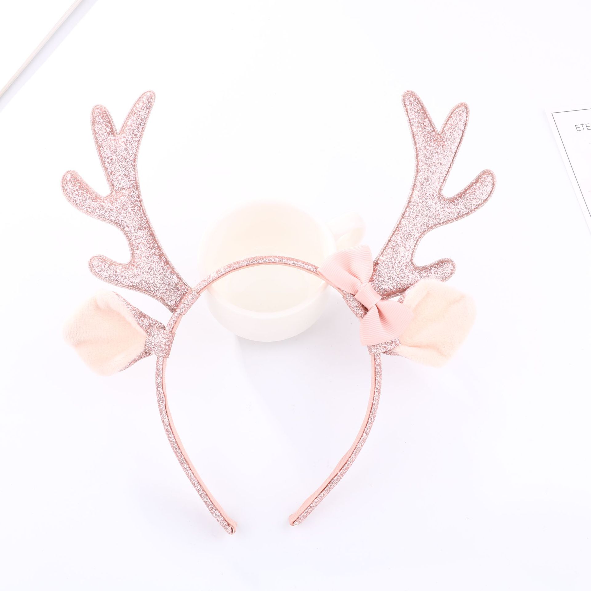 Tiara de Rena Rosa com Glitter - Cosplay Prop Bow avaliação e preço