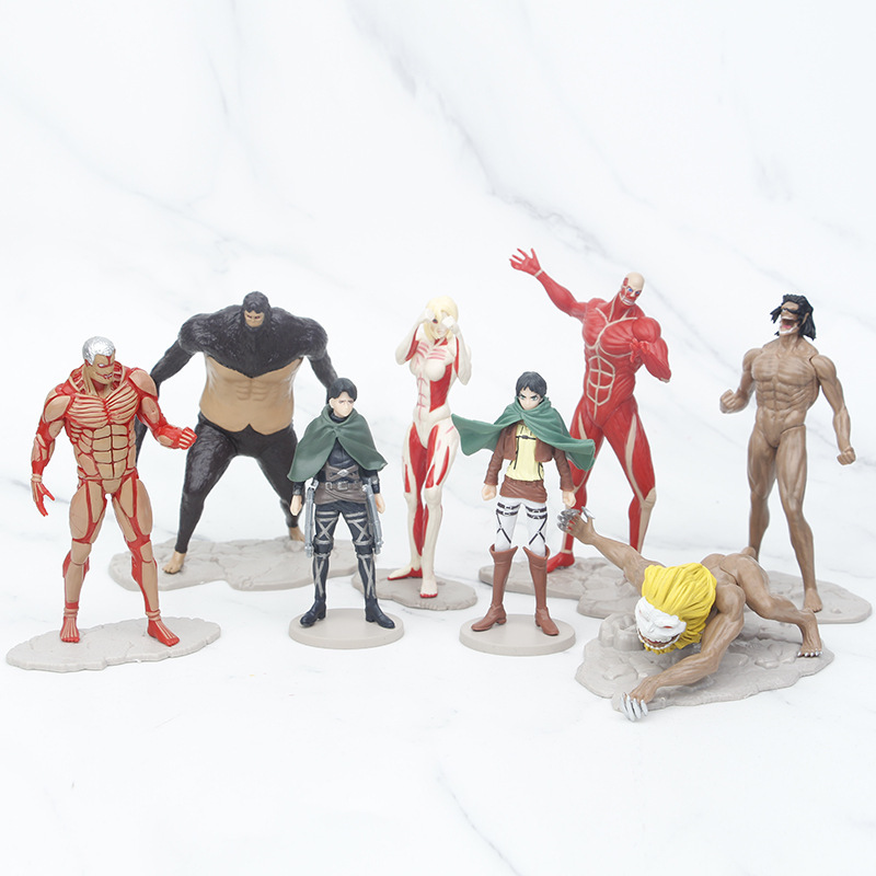 8 pçs ataque em titã anime fig - Kotobukiya Artfx avaliação e preço